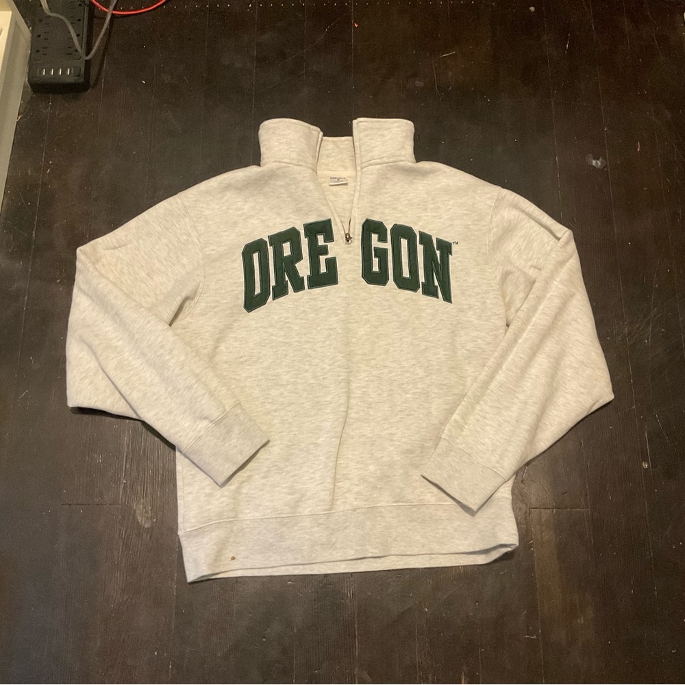 Oregon Gray Quarter Zip Sweatshirt